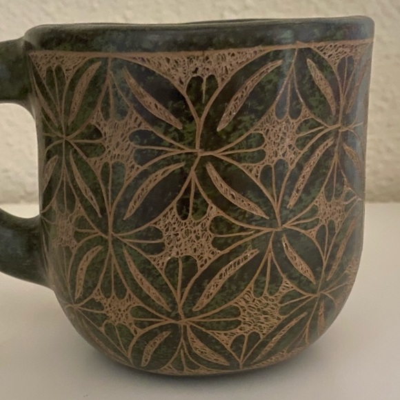 Handmade Coffee Mug Teal Signed - Picture 5 of 5